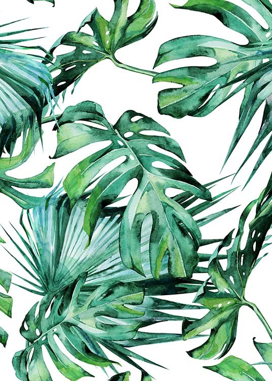 Tropical Leaves Pattern Poster / Kunstdrucke bei Desenio AB (2287)