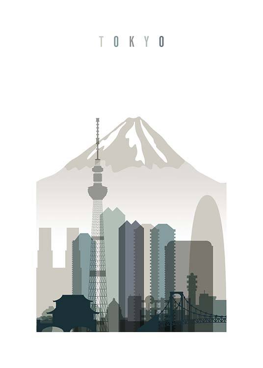 Tokyo Skyline Affiche