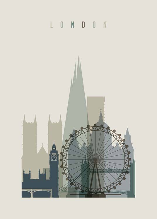 London Skyline Affiche