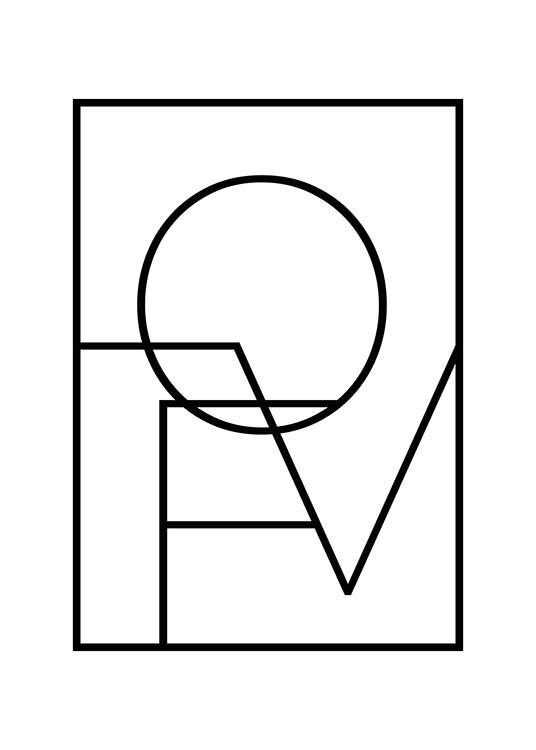 Love Square B&W Affiche