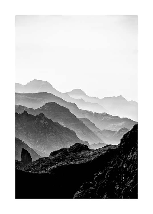 Black Rocky Mountains Affiche
