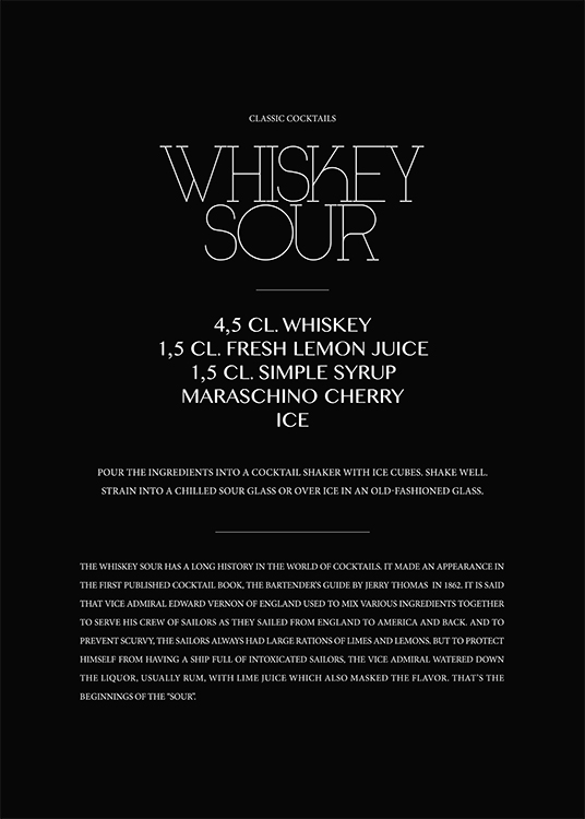 Classic Whiskey Sour Poster