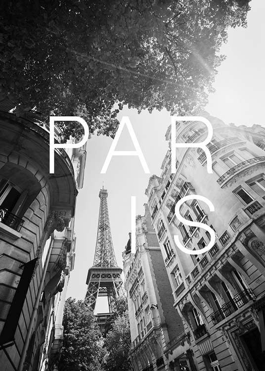 Paris B&W Affiche
