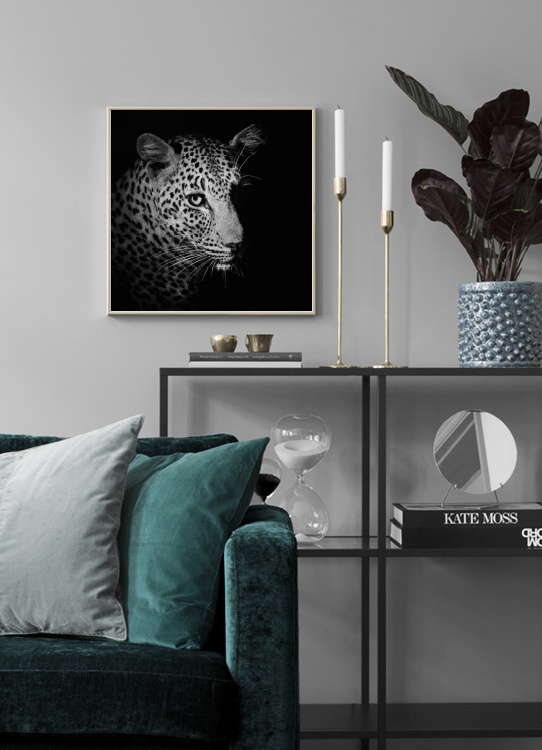 Leopard Close Up Poster / Zwart wit bij Desenio AB (3857)