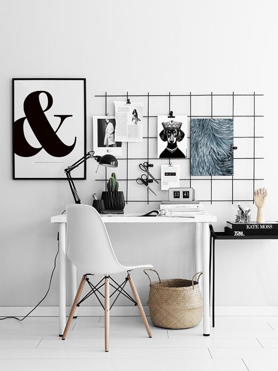  – Affiche typographique en noir et blanc avec une grande esperluette et un texte en dessous