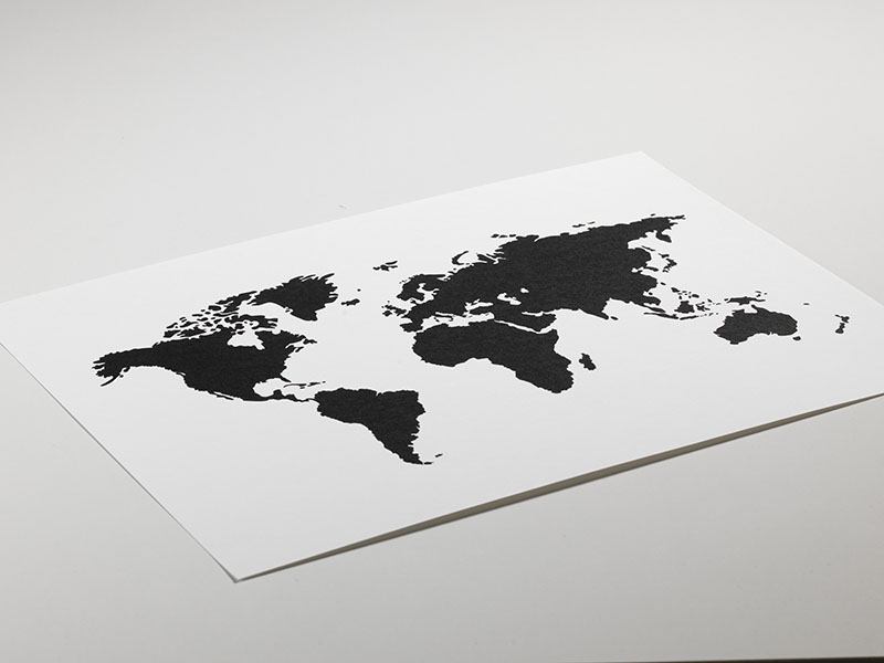 Atlas Mondial, Poster N&B / Noir et blanc chez Desenio AB (7314)