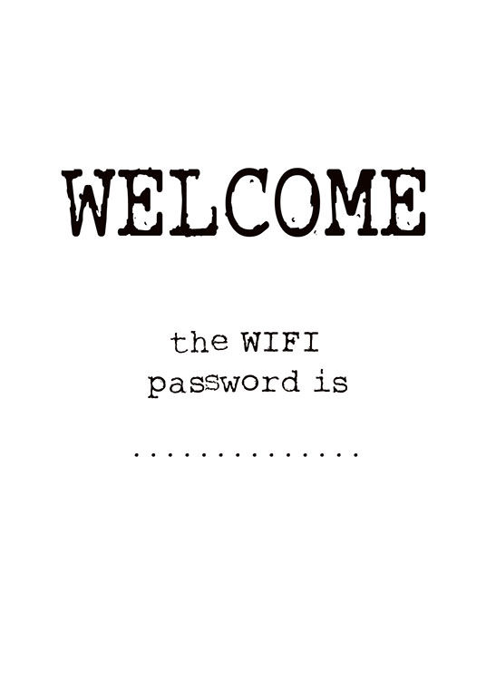 Wifi Password, Posters / Affiche citation chez Desenio AB (7507)