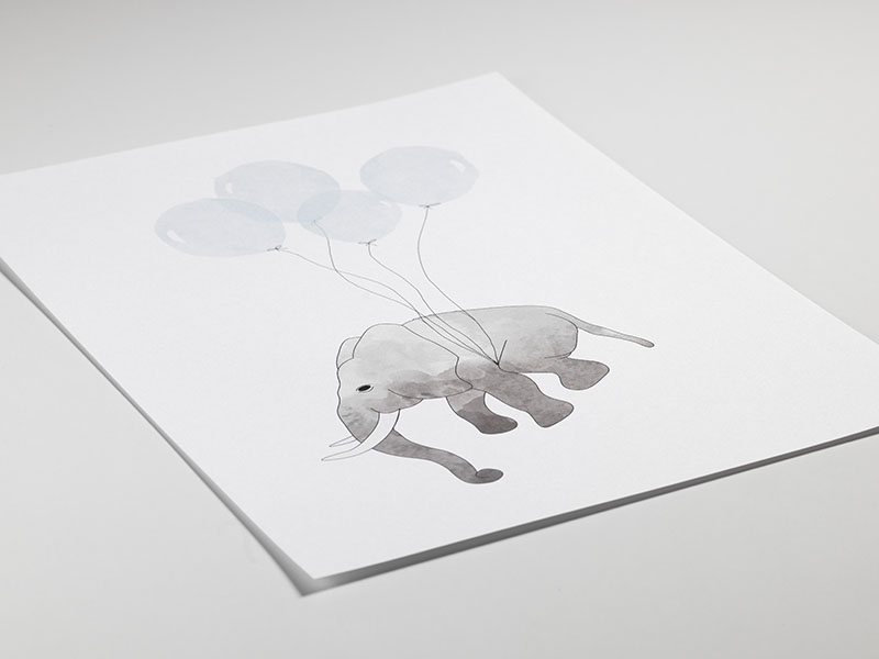 Elephant Blue, Posters / Posters pour enfants chez Desenio AB (7781)