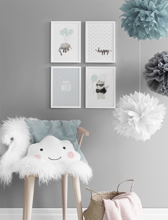 Elephant Blue, Posters  / Kinderposters bij Desenio AB (7781)