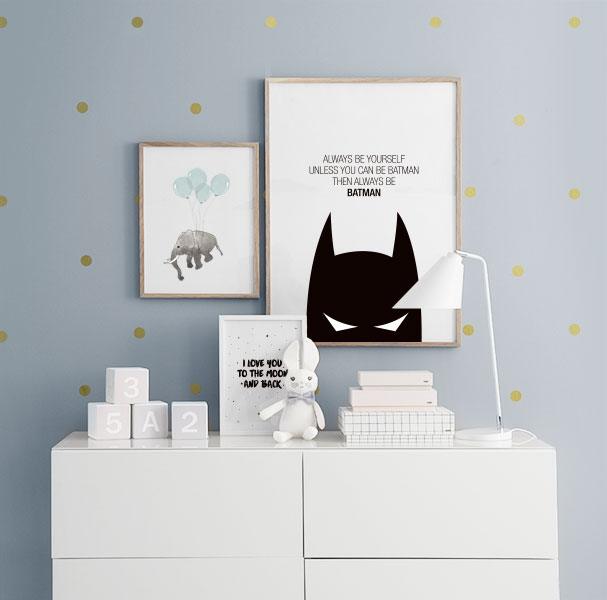  – Illustration graphique en noir et blanc avec Batman et une citation de Batman