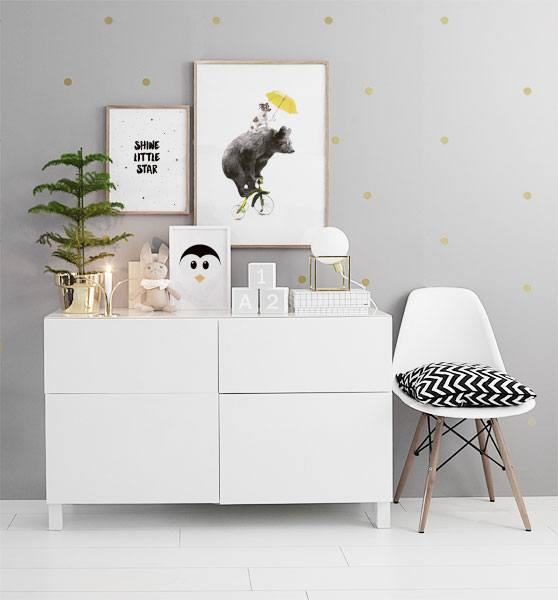 Bear On Yellow Bike, Poster / Kinderposters bij Desenio AB (7830)