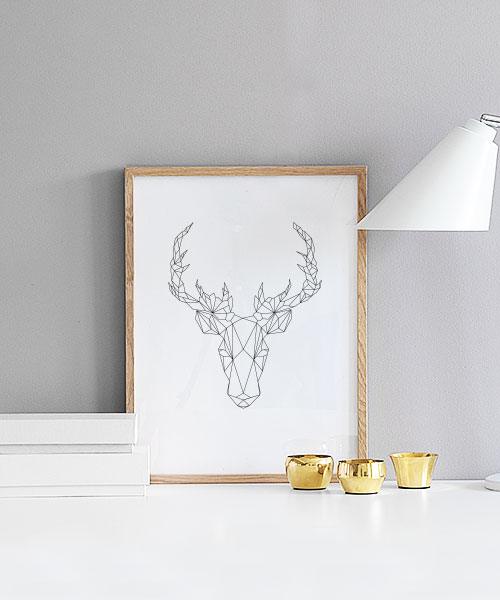 Geometric Deer, Poster / Kinder bei Desenio AB (7845)