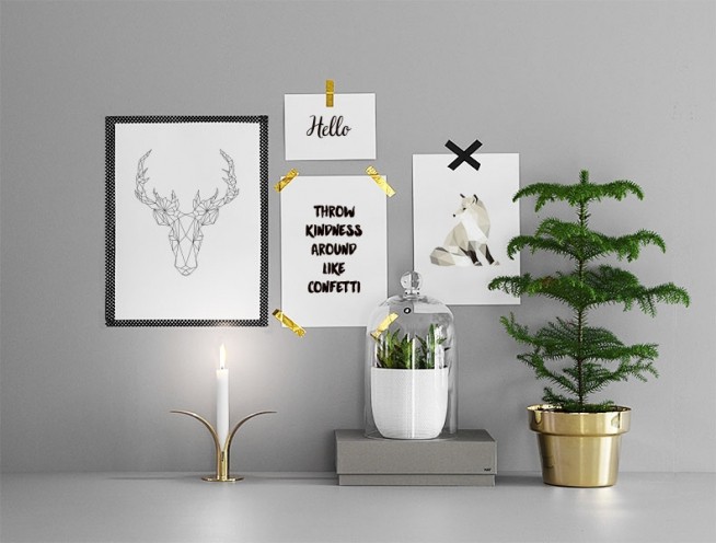 Geometric Deer, Poster / Posters pour enfants chez Desenio AB (7845)