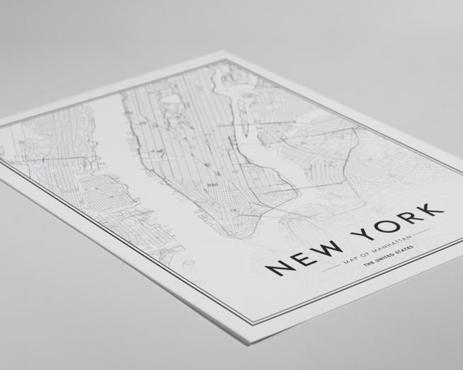 New York Map Poster / Schwarz-Weiß bei Desenio AB (8128)