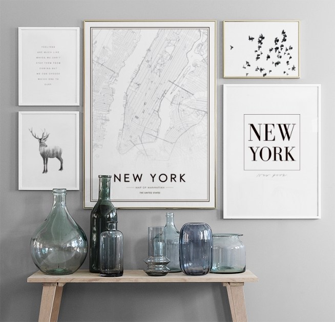 New York Map Poster / Schwarz-Weiß bei Desenio AB (8128)