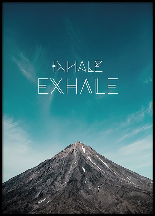 Beste Poster met tekst en fotokunst, inhale | Mooie mindfulness posters KG-44