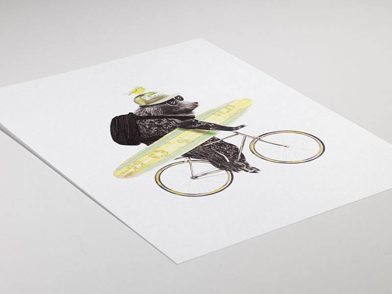 Surfing Bear, Affiche / Posters pour enfants chez Desenio AB (8183)