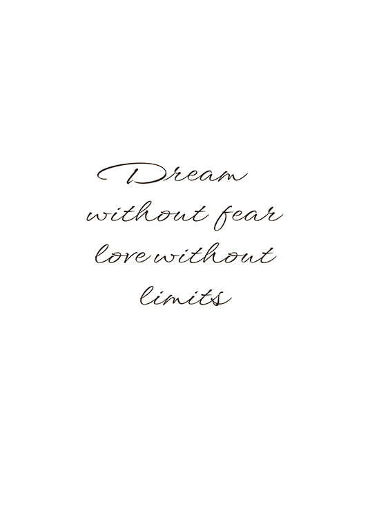 Dream Without Fear, Affiche