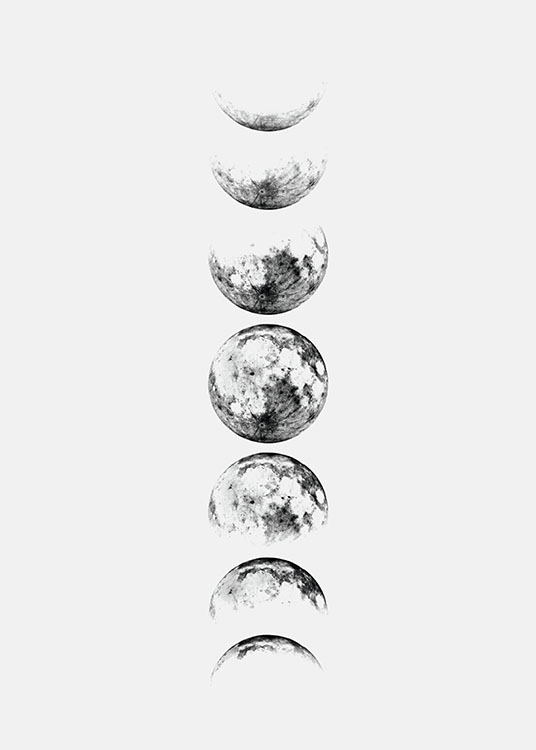 Moon Phase Grey, Affiche
