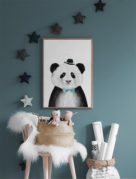 Panda With Blue Hat Print / Kinder bei Desenio AB (8709)