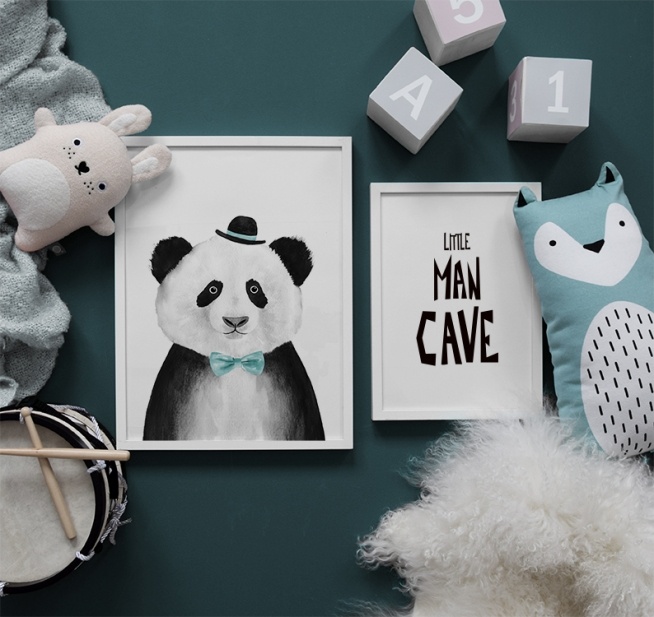 Panda With Blue Hat Print / Kinder bei Desenio AB (8709)