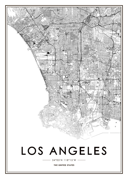 Los Angeles Map Affiche