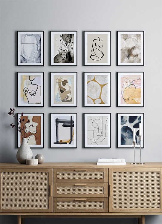  – Wandkalender met 12 abstracte illustraties voor elke maand van het jaar