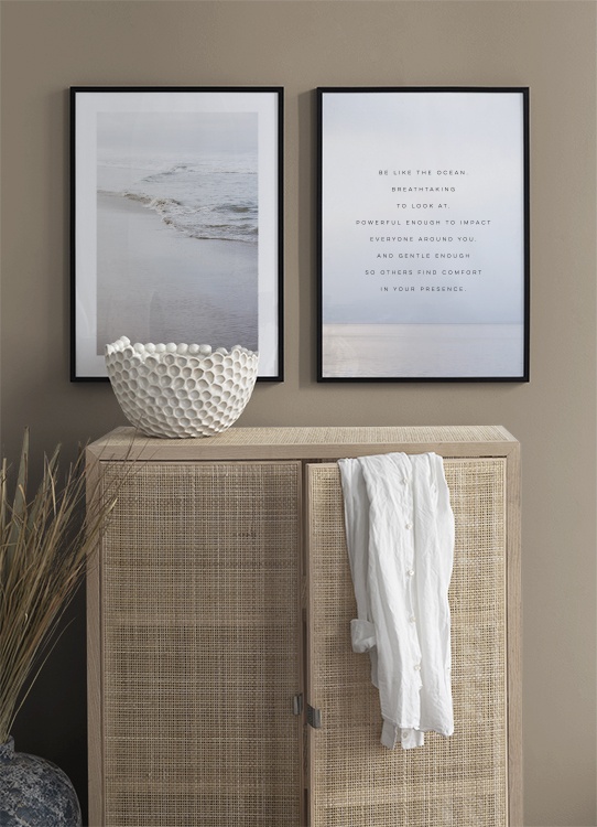  - Tekstposter met quote over zijn als de oceaan op een foto van een kalme oceaan