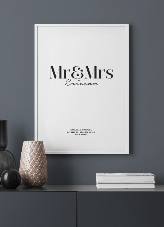 Mr and Mrs Personal Affiche Poster  personnalis   Desenio be