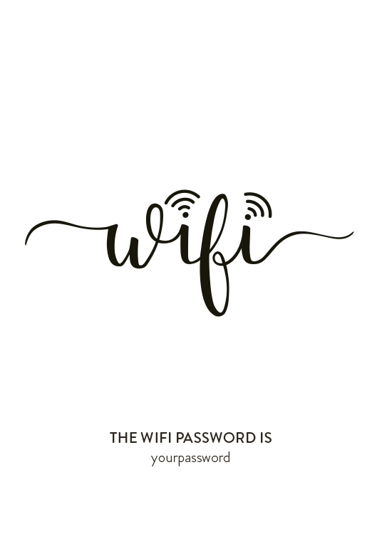  - Poster met tekst Wifi en ruimte voor je eigen wifi-wachtwoord