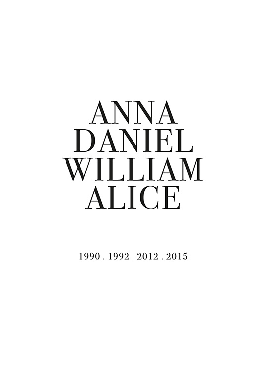 Our Names Personal Poster