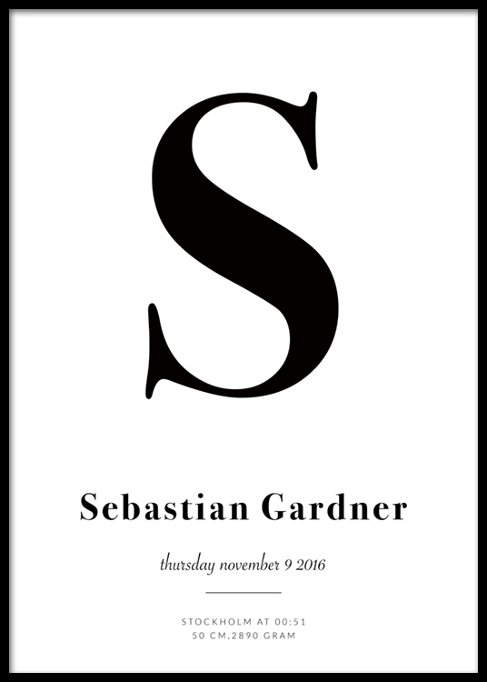  – Affiche de texte avec texte à personnaliser en noir, sur un fond blanc