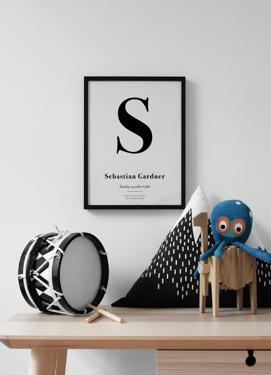  – Affiche de texte avec texte à personnaliser en noir, sur un fond blanc