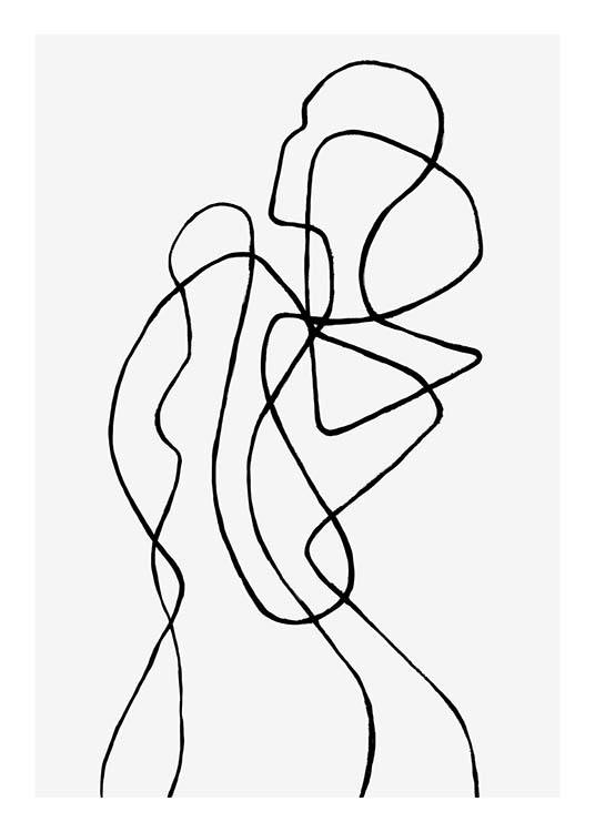  – Line-Art-Illustration mit einem abstrakten Körper