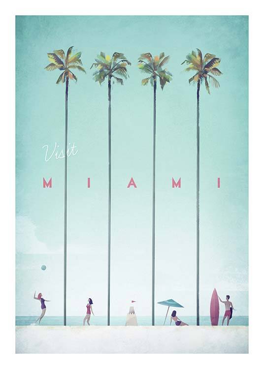 Miami Travel Affiche / Vintage chez Desenio AB (pre0010)